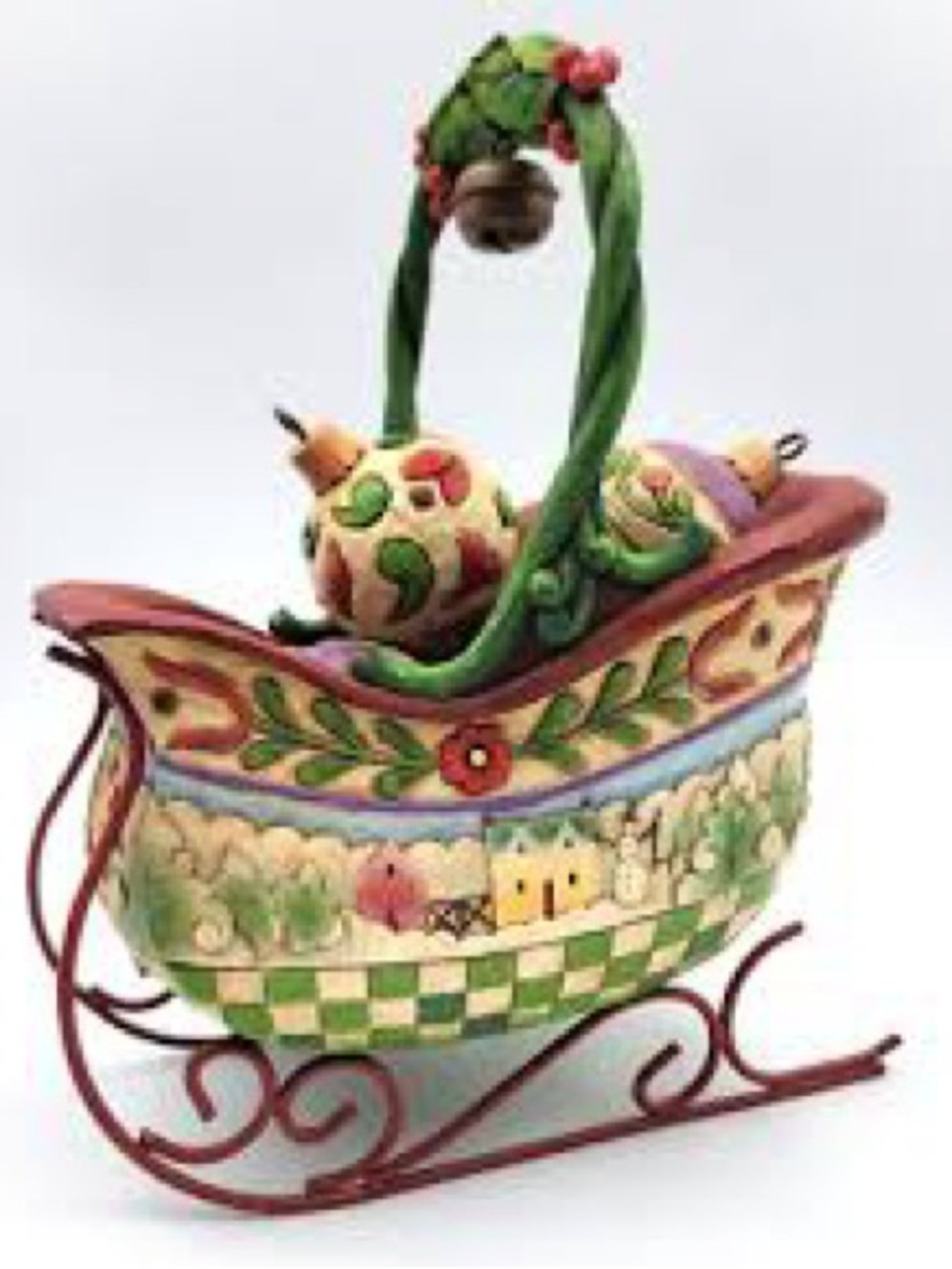 Jim Shore Heartwood Creek Sleigh Bells Ring Sleigh & 5 Ornaments   2007